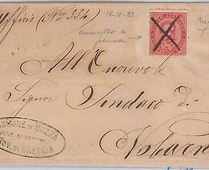 47020 - REGNO storia postale -  BUSTA da con ANNULLO A PENNA di NOZZA 1883