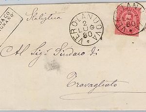 ITALIA REGNO storia postale - BUSTA da VEROLANUOVA / CADIGNANO 1880