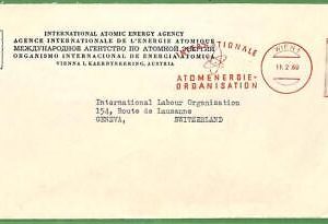 ZA1514 - AUSTRIA - Postal History - Red postmark on cover ATOMIC ENERGY 1960