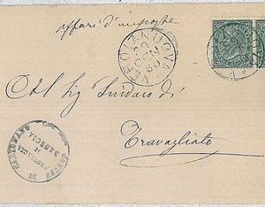 37939 - ITALIA REGNO: Sassone T16 coppia  su CIRCOLARE - Verolanuova  1880