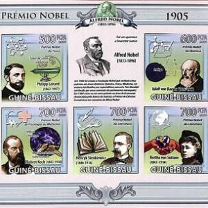A0813 GUINEA-BISSAU - IMPERF SHEET: NOBEL PRIZE Medicine CHEMISTRY Tuberculosis