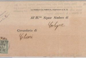 66086 - ITALIA REGNO:  Sassone L14 -  ISOLATO  su  circolare - 1864