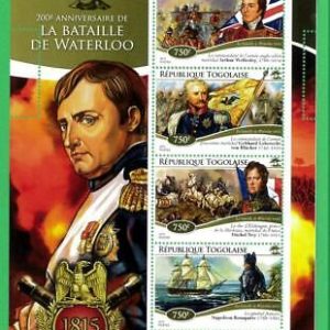 A3049 - TOGO, ERROR MISSPERF, Miniature s: 2015 Waterloo, Napoleon, Boats, Flags
