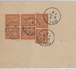 37935  - ITALIA REGNO:  Sassone T15 quartino + coppia su  CIRCOLARE annullo 1882
