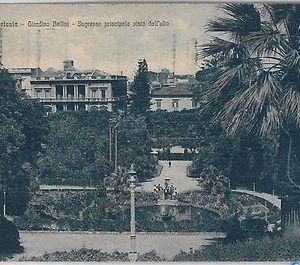 44277   CARTOLINA d'Epoca - CATANIA Città - GIARDINO BELLINI 1926
