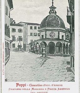 31948 CARTOLINA d'Epoca AREZZO provincia - Poppi: PIAZZA AMERIGHI
