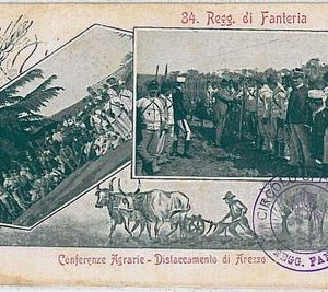 31943  CARTOLINA d'Epoca AREZZO  - CONFERENZE AGRARIE - FANTERIA - BELLISSIMA!