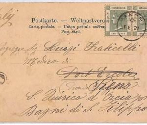 P0988 - Hong Kong CHINA - Postal History - Mix Franking on POSTCARD to ITALY