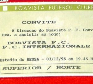 C0973 - Vecchio BIGLIETTO PARTITA CALCIO - 1996 BOAVISTA VS INTER