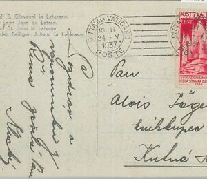 74155 - VATICANO  - Storia Postale -  SASSONE 51  isolato su CARTOLINA  - 1937