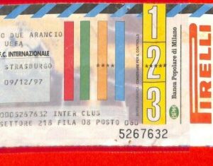 C0977 - Vecchio BIGLIETTO PARTITA CALCIO - 1997 INTER VS STRASBURGO