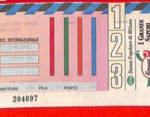 C0980 - Vecchio BIGLIETTO PARTITA CALCIO - 1994 INTER VS CAGLIARI