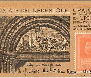 40243 CARTOLINA d'Epoca - COMO  : ONORANZE a VOLTA - ORATORIO Don Perosi