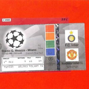 C0985 - Vecchio BIGLIETTO PARTITA CALCIO - 1999 INTER VS MANCHESTER UNITED
