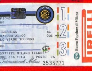 C0988 - Vecchio BIGLIETTO PARTITA CALCIO - 2000 INTER VS HELSINGBORGS