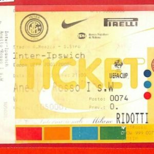 C0991 - Vecchio BIGLIETTO PARTITA CALCIO - 2001-2002 INTER VS IPSWICH