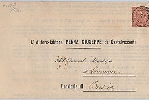 ITALIA REGNO storia postale - Sassone 15  su BUSTA da CASTELVISCONTI 1867