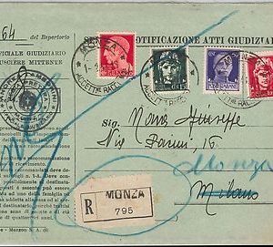 53572 - REGNO - Storia Postale - IMPERIALE: QUADRICOLORE su CARTOLINA 1941