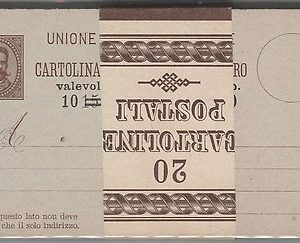 53576 - REGNO - INTERO POSTALE: Sassone # 20 blocco di 20 con BANDA ORIGINALE