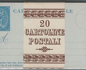 53577 - REGNO - INTERO POSTALE: Sassone # 1 blocco di 20 con BANDA ORIGINALE