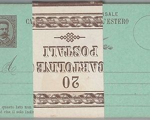 53578 - REGNO - INTERO POSTALE: Sass # C7 / 87  blocco di 20 con BANDA ORIGINALE