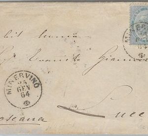60696 - ITALIA  REGNO - STORIA POSTALE  -  BUSTA da Minervino  LECCE  1864