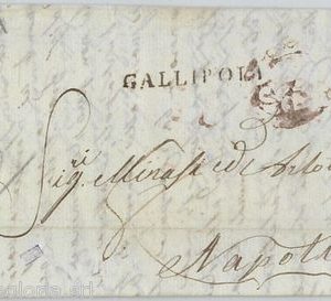 60698 - ITALIA  REGNO - STORIA POSTALE  -  BUSTA PREFILATELICA da GALLIPOLI 1819