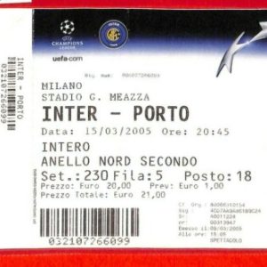 C1006 - Vecchio BIGLIETTO PARTITA CALCIO - 2005 INTER VS PORTO