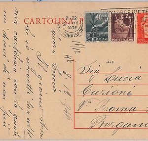 53593 - REPUBBLICA - INTERO POSTALE: Sassone # C 121 con francobolli aggiunti