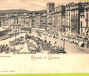 aa9213 CARTOLINA D'EPOCA  GENOVA Città  : Piazza Caricamento