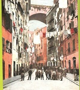 aa9219 CARTOLINA D'EPOCA  GENOVA Città : Via Madre di Dio e Ponte di Carignano