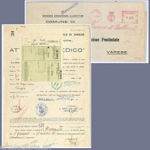 62904 - REGNO - STORIA POSTALE: Attestato medico per ILLEGITIMO - Gallarate 1942