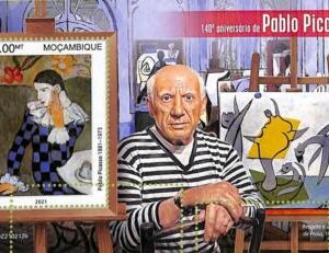 A9117 - Mozambique - ERROR MISPERF Stamp Sheet - 2021  - ART, Pablo Picasso