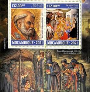 A9115 - Mozambique - ERROR MISPERF Stamp Sheet - 2021  - Religion