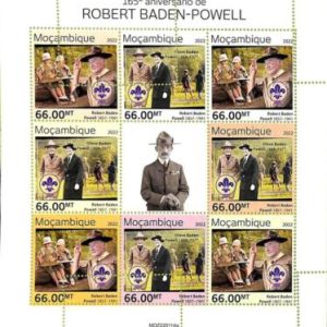 A9121 - Mozambique - ERROR MISPERF Stamp Sheet - 2022, Robert Baden-Powell