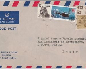 49013 - INDIA - POSTAL HISTORY - COVER to ITALY 1991 - TIGERS / HELICOPTER