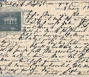 55980  -- CARTOLINA d'Epoca - LAGO MAGGIORE:  Stresa  1903 - BELLA!