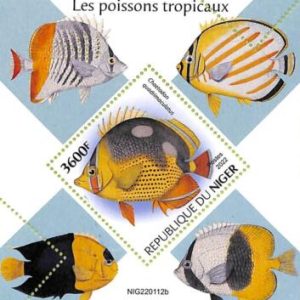 A9160 - NIGER - ERROR MISPERF Stamp Sheet -  2022 - Marine life, Fish