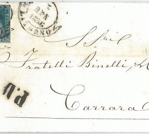 69401 - Antichi stati TOSCANA:  5f su BUSTA da LIVORNO a CARRARA - RAYBAUDI 1856