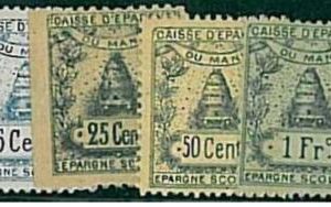 22024 - FRANCE - MANS local BANK SAVINGS Revenue Stamps - BEES - Fiscal STAMPS