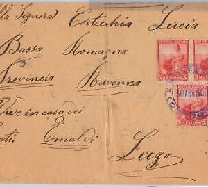 40404  - ARGENTINA -  POSTAL HISTORY - COVER to ITALY - 1908 -  libertad sentada