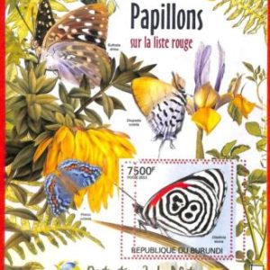 A0072 - BURUNDI - ERROR, 2012  MISSPERF SHEET - Insects BUTTERFLIES