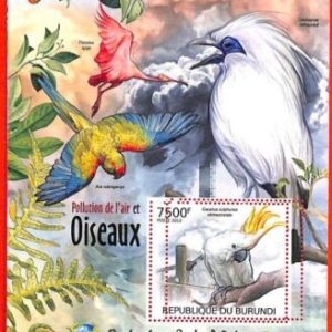 A0073 - BURUNDI - ERROR, 2012  MISSPERF SHEET - BIRDS Parrots