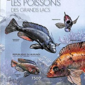 A0056 - BURUNDI - ERROR, 2012  IMPERF SHEET - Animals FISH