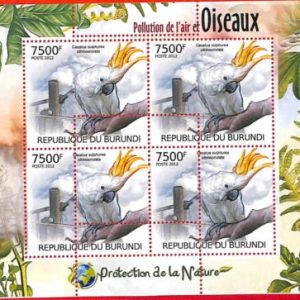 A0070 - BURUNDI - ERROR, 2012  MISSPERF SHEET - BIRDS Parrots
