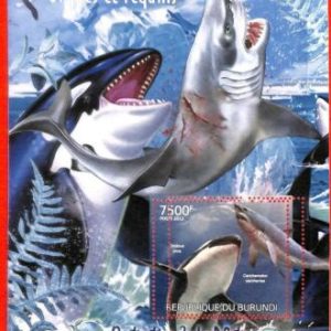 A0071 - BURUNDI - ERROR 2012  MISSPERF stamp SHEET:  Fauna  ORCA Killer Whale