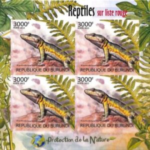 A0034 - BURUNDI - ERROR, 2012  IMPERF SHEET - Fauna REPTILES: Lizzard
