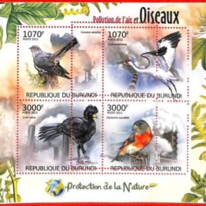 A0068  - BURUNDI - ERROR, 2012  MISSPERF SHEET - BIRDS