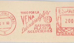 56773 - SPAIN - POSTAL HISTORY: Mechanical Postmark on CUT-OUT: MEDICINE Blood