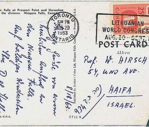 CANADA -  POSTAL HISTORY:  POSTCARD with nice postmark: LITHUANIA WORLD CONGRESS